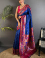 Quixotic Navy Blue Paithani Silk Saree With Pleasurable Blouse Piece