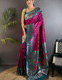 Profuse Purple Paithani Silk Saree With Sensational Blouse Piece