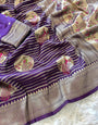 Epiphany Purple Soft Banarasi Silk Saree With Devastating Blouse Piece