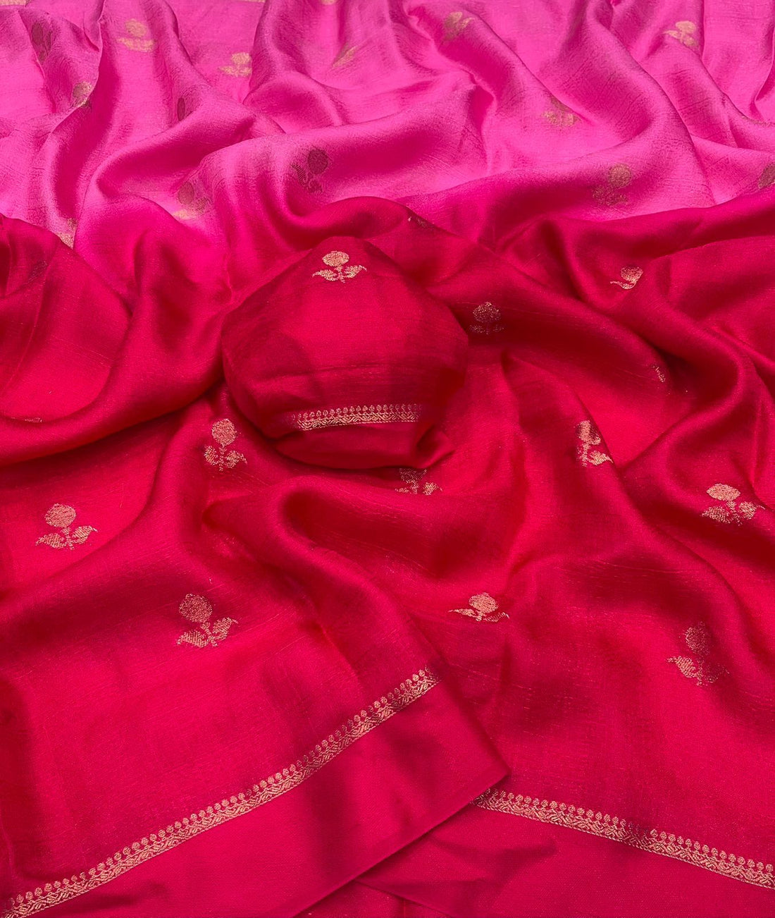 Pleasant Pink Banarasi Khadi Silk Saree With Ailurophile Blouse Piece