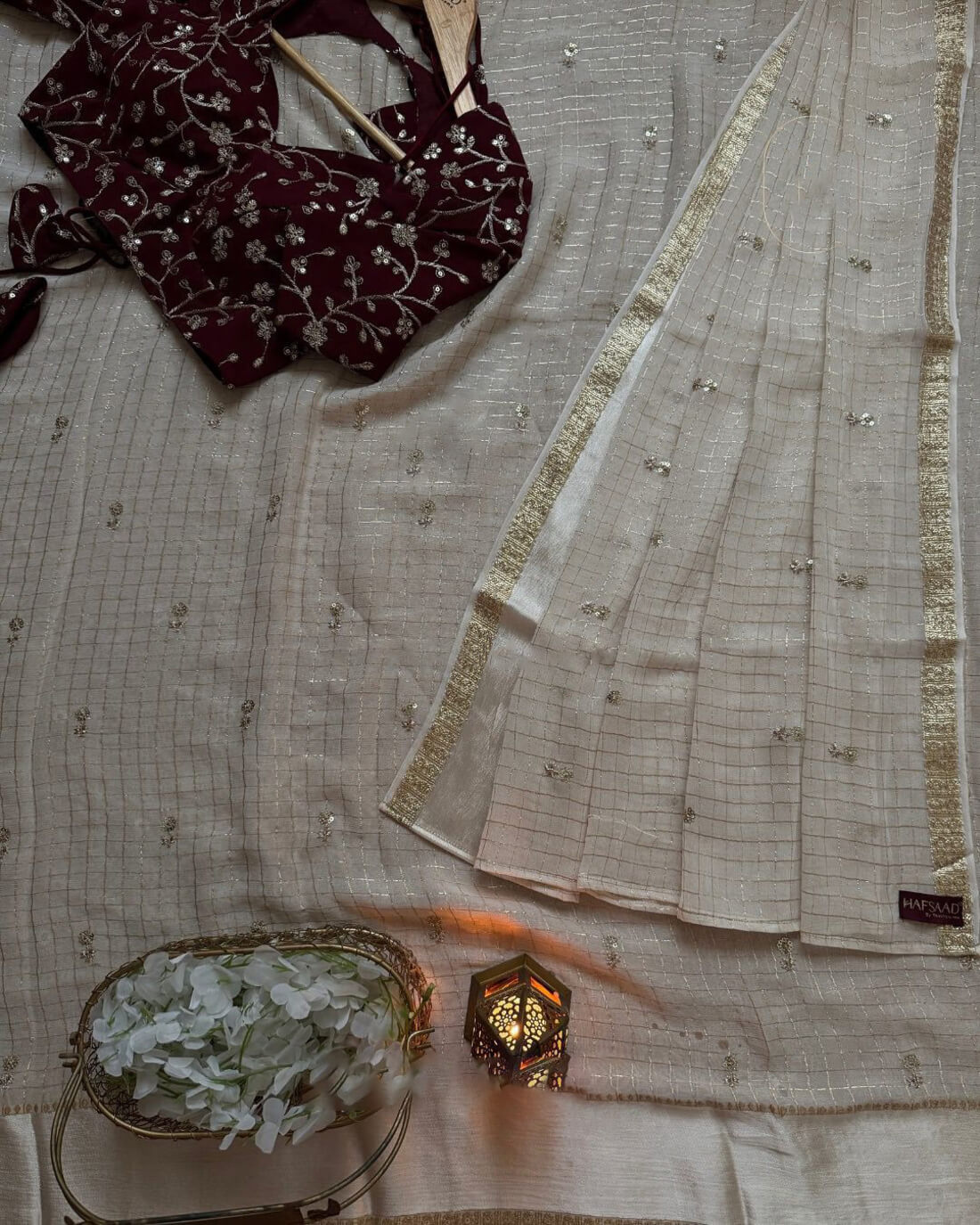 Charming Off White Sequence Work Viscose Georgette Saree With Opulent Blouse Piece