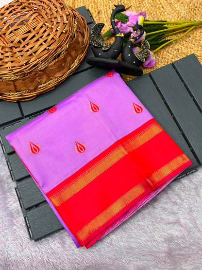 Palimpsest Lavender Paithani Silk Saree With Engrossing Blouse Piece