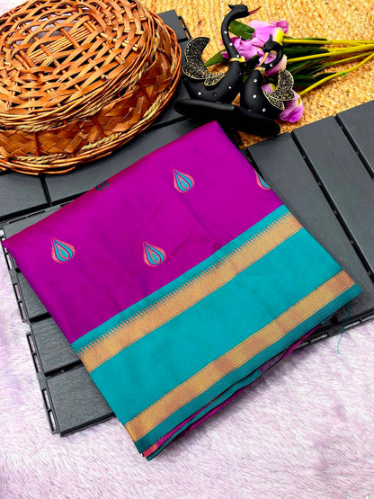 Girlish Purple Paithani Silk Saree With Adorning Blouse Piece