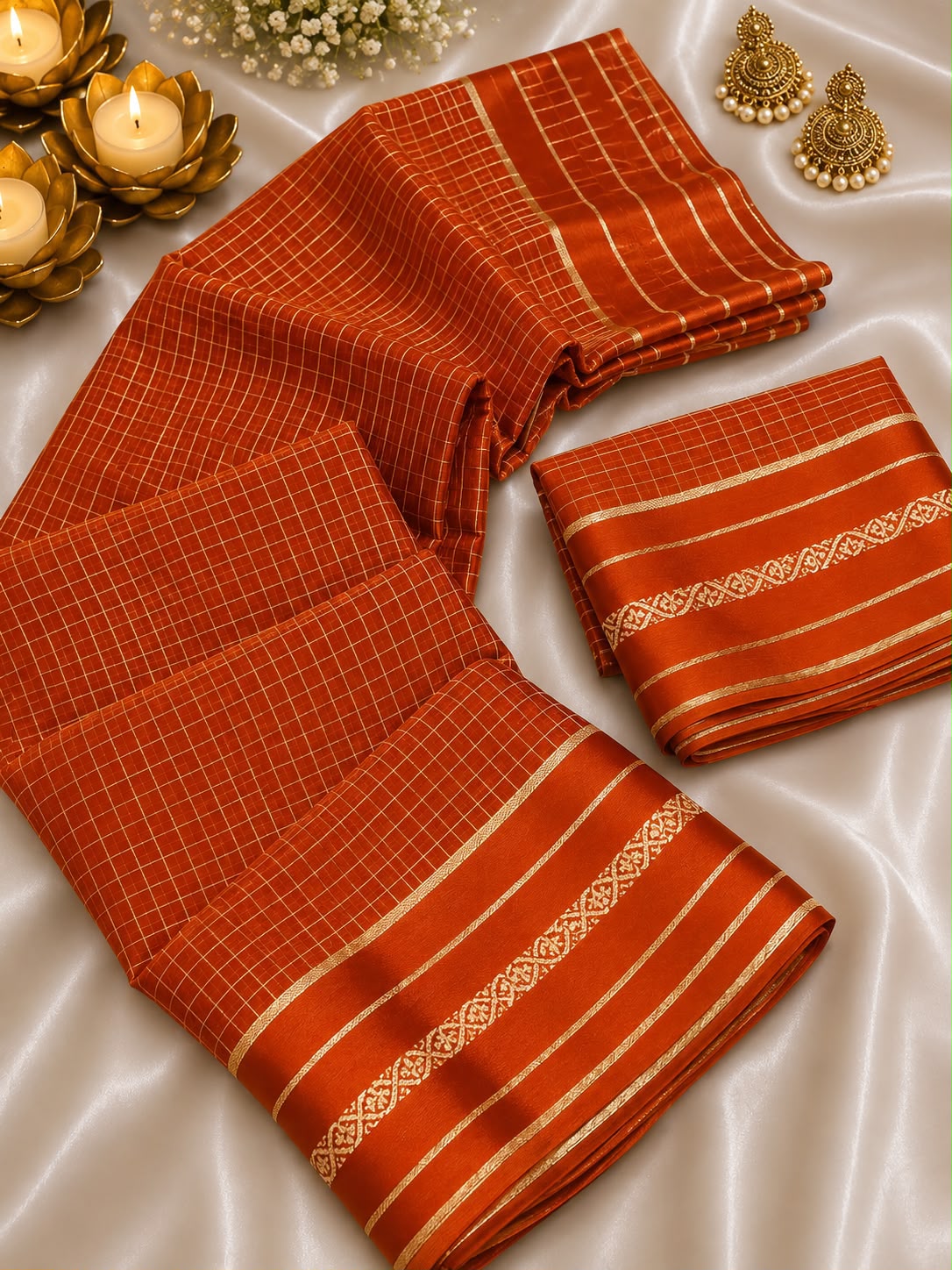 Artistic Orange Banarasi Viscose Silk Saree With Desiring Blouse Piece