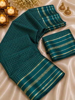 Majesty Rama Banarasi Viscose Silk Saree With Majestic Blouse Piece