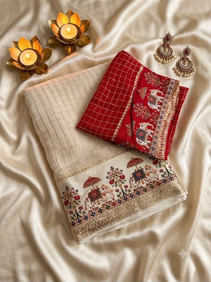 Ineffable Beige Banarasi Viscose Silk Saree With Zephyr Blouse Piece