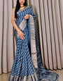 Traditional Rama Digital Printed Dola Silk Saree With Ebullience Blouse Piece