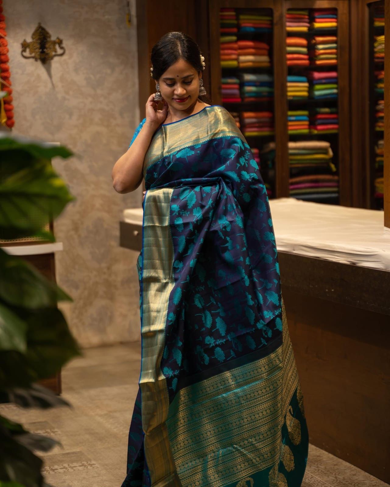 Sizzling Blue Soft Silk Saree With Designer Blouse Piece