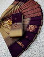 Marvellous Dark Beige Soft Banarasi Silk Saree With Alluring Blouse Piece