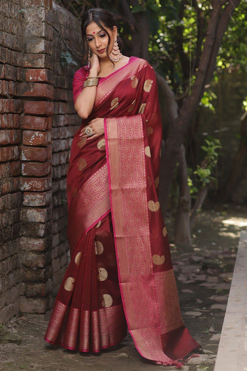 Load image into Gallery viewer, Attractive Wine Soft Silk Saree With Precious Blouse Piece
