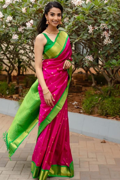 Load image into Gallery viewer, Lovely Dark Pink Soft Silk Saree With Glowing Blouse Piece
