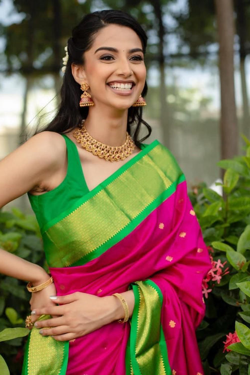 Load image into Gallery viewer, Lovely Dark Pink Soft Silk Saree With Glowing Blouse Piece
