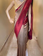 Vivacious Beige Soft Silk Saree With Piquant Blouse Piece