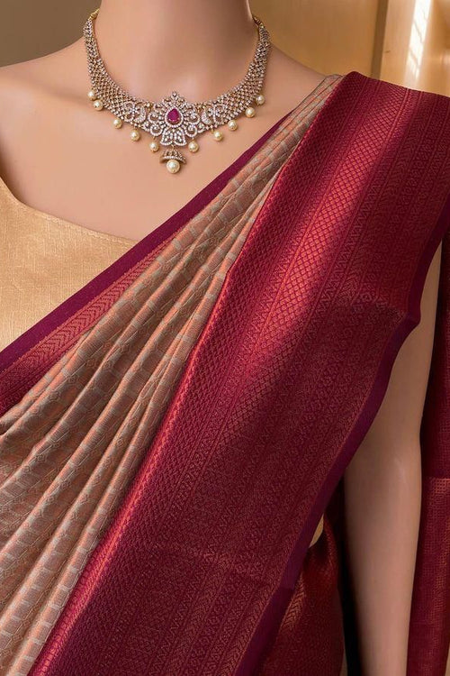 Load image into Gallery viewer, Vivacious Beige Soft Silk Saree With Piquant Blouse Piece
