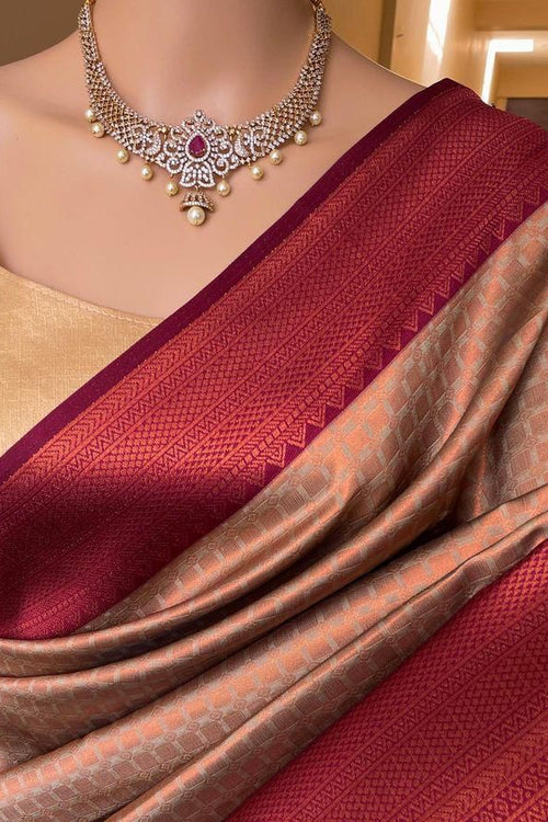 Load image into Gallery viewer, Vivacious Beige Soft Silk Saree With Piquant Blouse Piece
