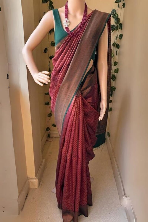 Load image into Gallery viewer, Embellished Maroon Soft Silk Saree With Mellifluous Blouse Piece
