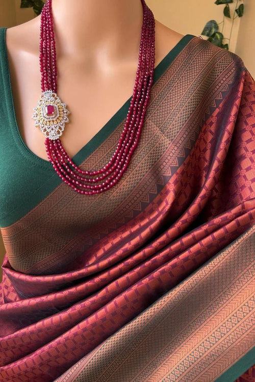 Load image into Gallery viewer, Embellished Maroon Soft Silk Saree With Mellifluous Blouse Piece
