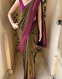 Ineffable Mehndi Soft Silk Saree With Ethereal Blouse Piece