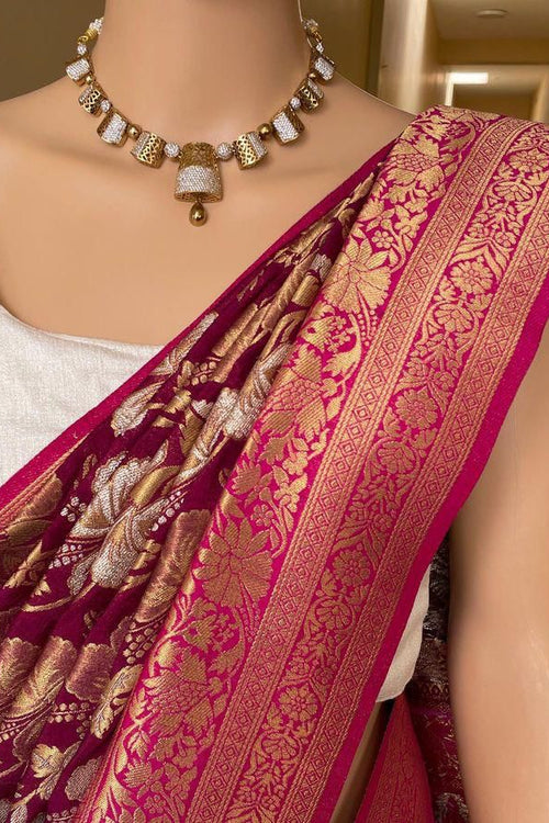 Load image into Gallery viewer, Eclat Wine Soft Silk Saree With Zephyr Blouse Piece
