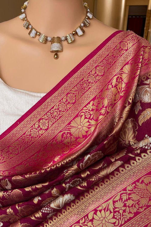 Load image into Gallery viewer, Eclat Wine Soft Silk Saree With Zephyr Blouse Piece
