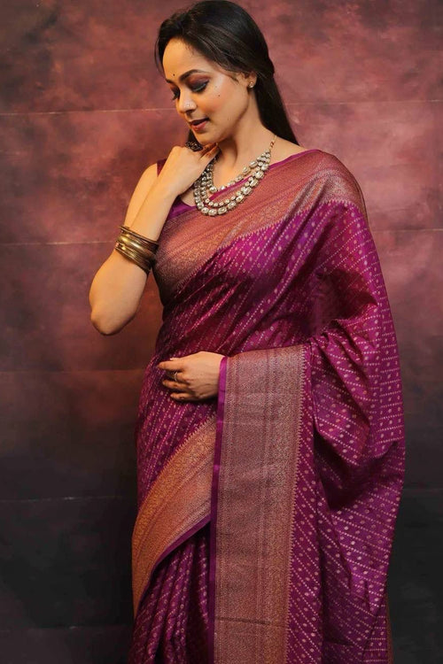 Load image into Gallery viewer, Innovative Purple Soft Silk Saree With Jazzy Blouse Piece
