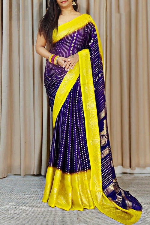 Load image into Gallery viewer, Allure Royal Blue Digital Printed Chiffon Saree With Effulgent Blouse Piece
