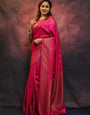 Jazzy Dark Pink Soft Silk Saree With Appealing Blouse Piece