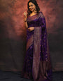 Radiant Purple Soft Silk Saree With Deserving Blouse Piece