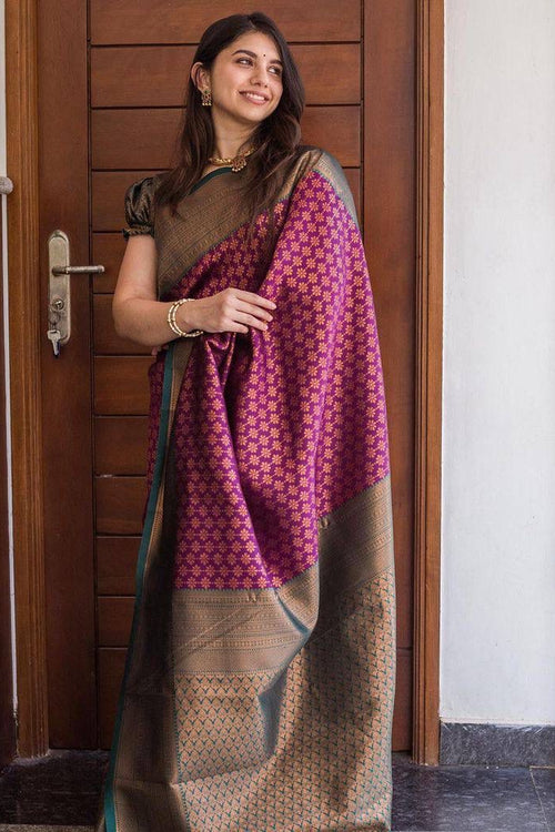 Load image into Gallery viewer, Flattering Purple Soft Silk Saree With Deserving Blouse Piece
