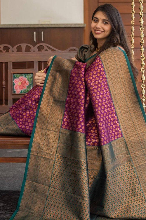 Load image into Gallery viewer, Flattering Purple Soft Silk Saree With Deserving Blouse Piece
