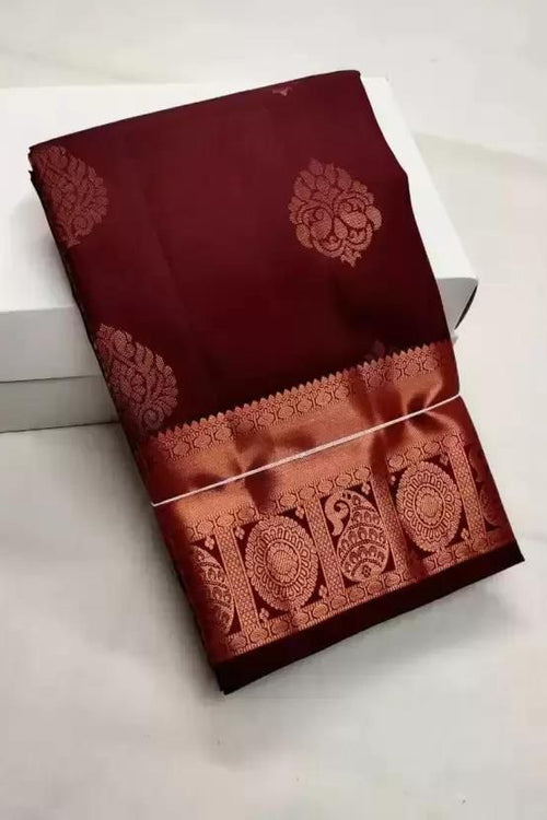 Load image into Gallery viewer, Piquant Wine Soft Silk Saree With Tantalizing Blouse Piece
