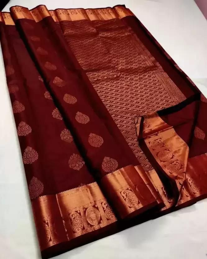 Piquant Wine Soft Silk Saree With Tantalizing Blouse Piece