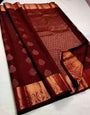 Piquant Wine Soft Silk Saree With Tantalizing Blouse Piece