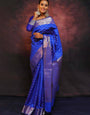 Eloquence Royal Blue Soft Silk Saree With Seraglio Blouse Piece