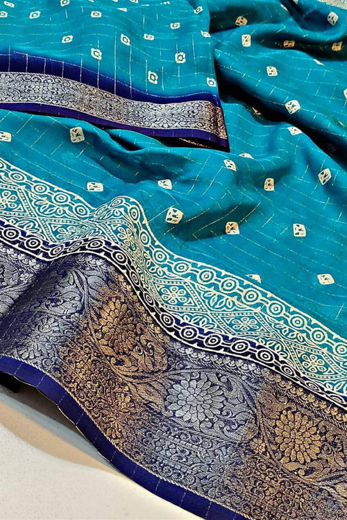 Load image into Gallery viewer, Vivacious Firozi Digital Printed Dola Silk Saree With Tempting Blouse Piece
