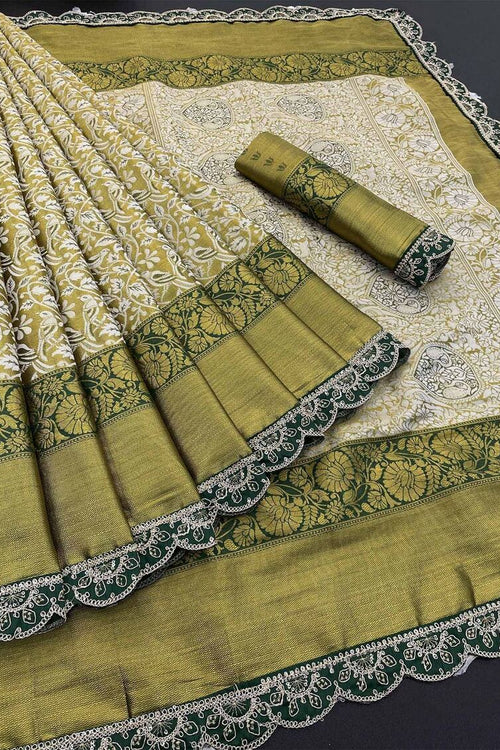 Load image into Gallery viewer, Desirable Beige Kanjivaram Silk Saree With Bewitching Blouse Piece
