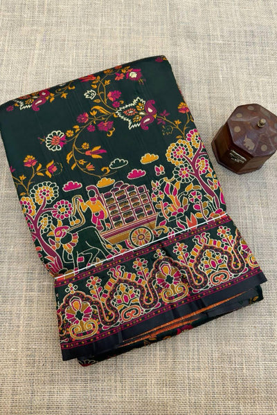 Magnificat Black Pashmina Saree With Comely Blouse Piece