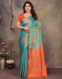 Extraordinary Rama Soft Banarasi Silk Saree With Angelic Blouse Piece