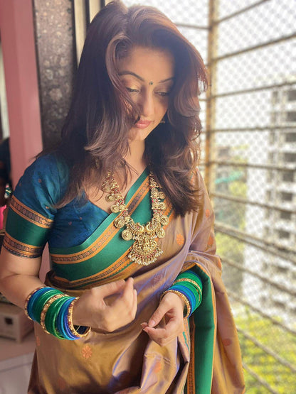 Improbable Peach Soft Banarasi Silk Saree With Deserving Blouse Piece