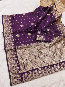 Exquisite Purple Soft Silk Saree With Ephemeral Blouse Piece