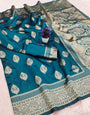 Desirable Rama Soft Silk Saree With Majesty Blouse Piece