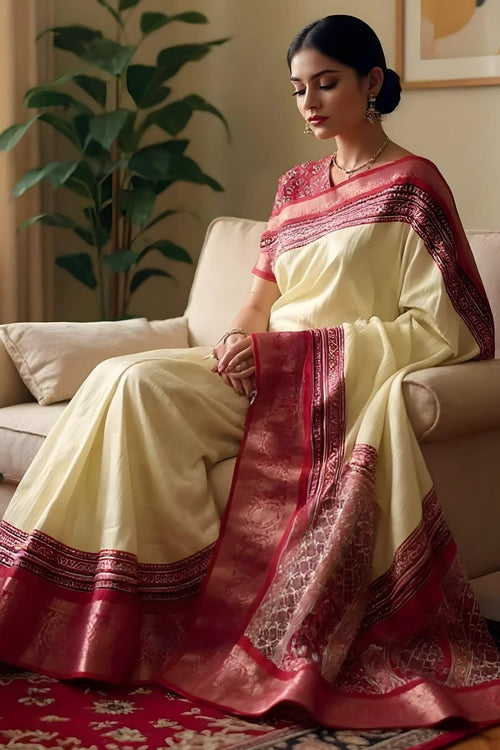 Load image into Gallery viewer, Pretty Beige Digital Printed Dola Silk Saree With Alluring Blouse Piece

