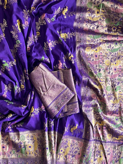 Blissful Royal Purple Soft Banarasi Silk Saree With Sumptuous Blouse Piece