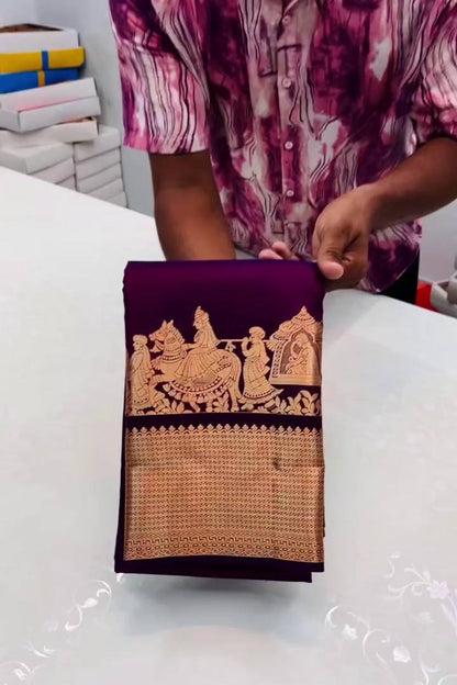 Lassitude Purple Soft Silk Saree With Incomparable Blouse Piece