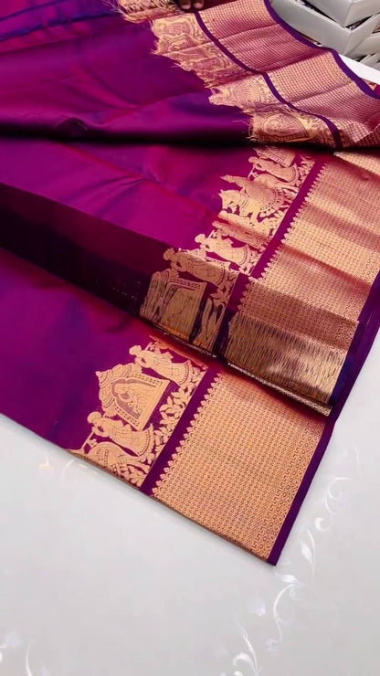 Lassitude Purple Soft Silk Saree With Incomparable Blouse Piece