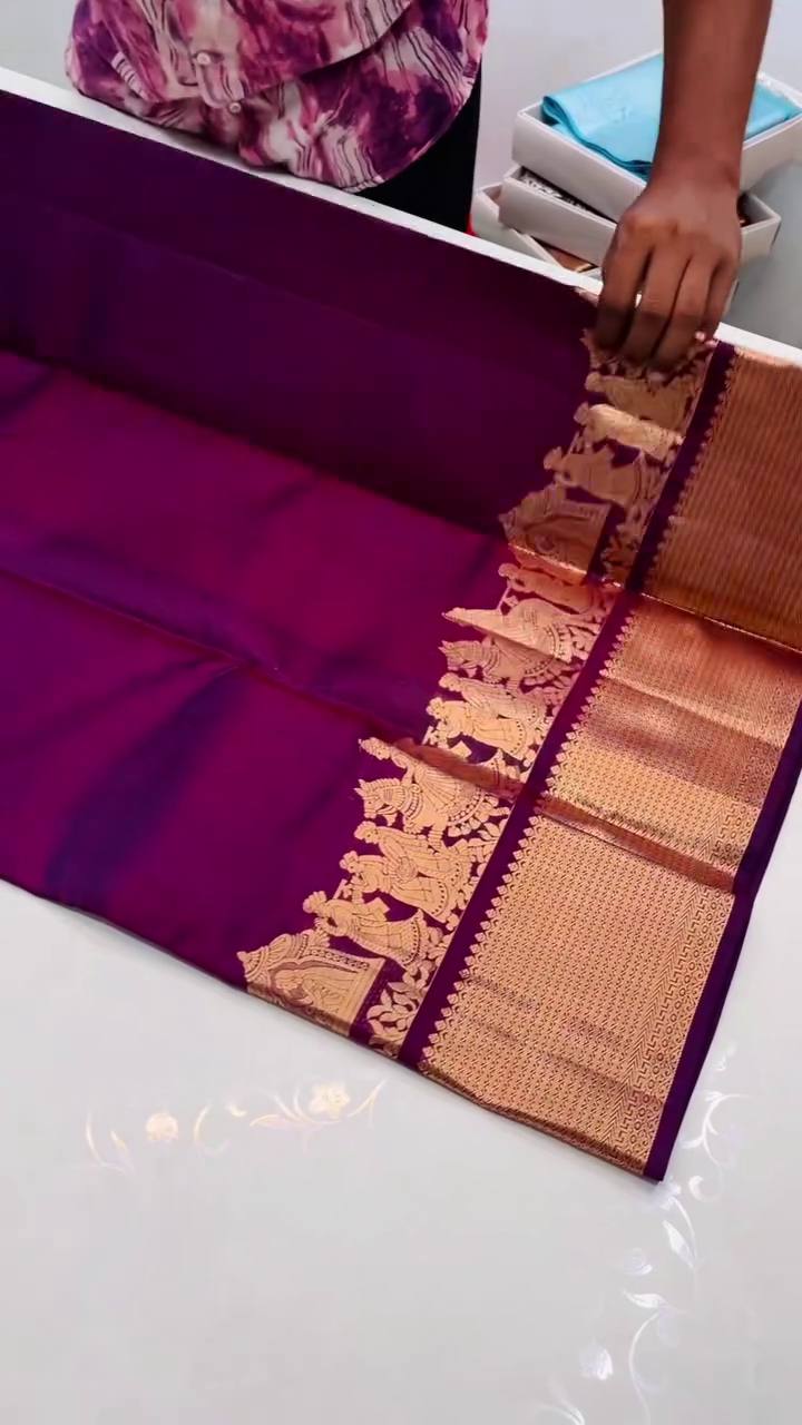 Lassitude Purple Soft Silk Saree With Incomparable Blouse Piece