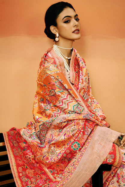 Adoring Pink Pashmina Saree With Sophisticated Blouse Piece