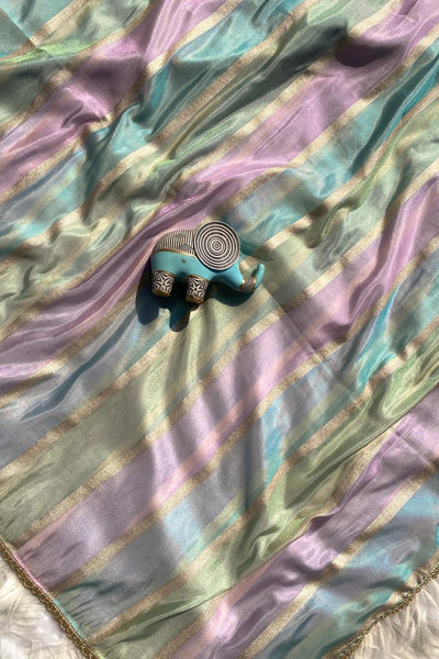 Magnetic Multicolor Soft Banarasi Tissue Silk Saree With Classy Blouse Piece