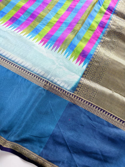 Glamorous Multicolor Printed Soft Kota Silk Saree with Pleasant Blouse Piece