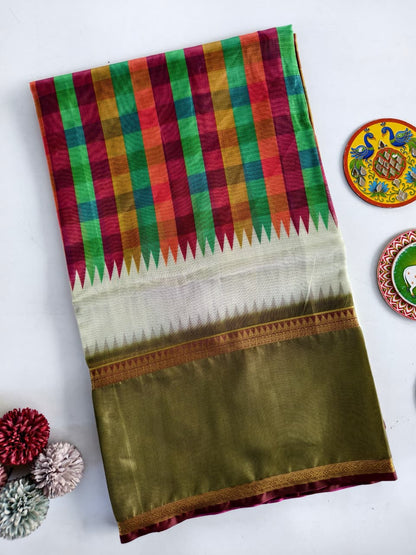 Charismatic Multicolor Printed Soft Kota Silk Saree with Confounding Blouse Piece